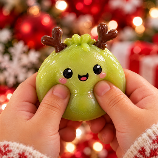 Squeezing a soft dumpling squishy