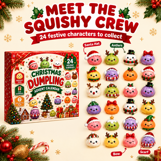 24 festive squishy characters to collect